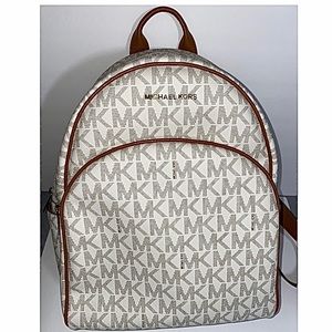 Michael Kors Abbey Large White Backpack